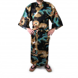 Yukata hombre negro japonés - Kimono