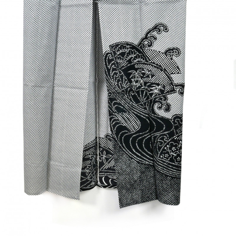 Yukata prestige en coton japonais pour femme NAMIZENSU noir