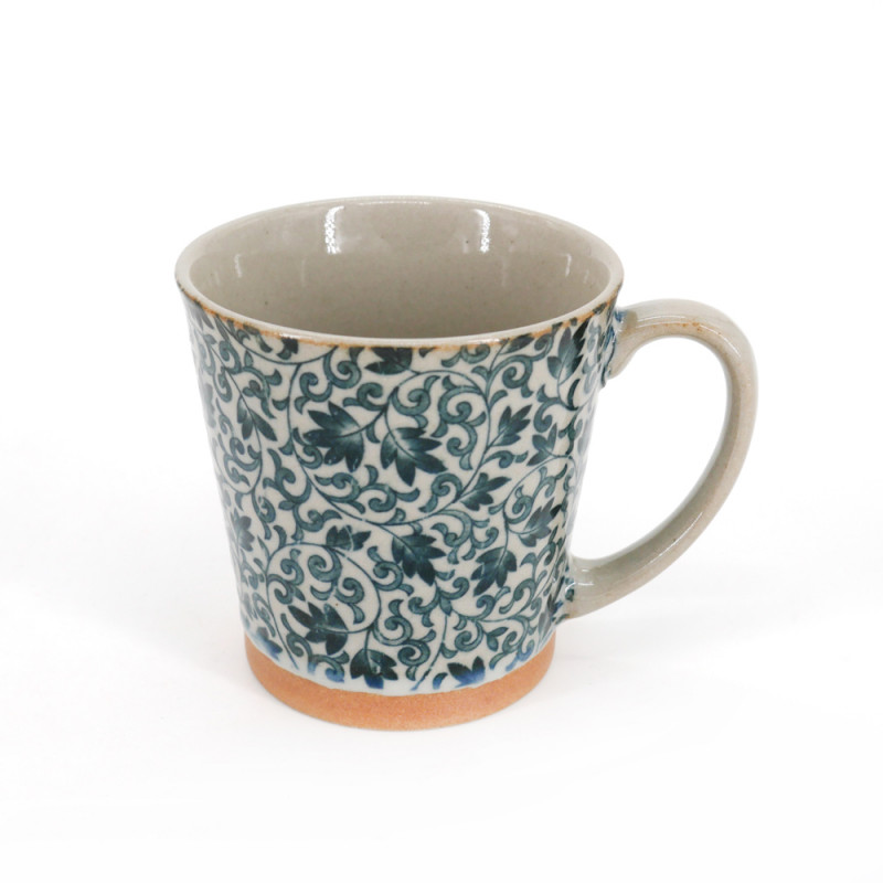 Tazza da tè giapponese di ceramica, SARASA, fiori blu