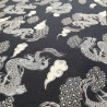 Black Japanese cotton fabric with dragons made in Japan width 110 cm x 1m