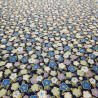 tessuto blu giapponese, 100% cotone, fiori