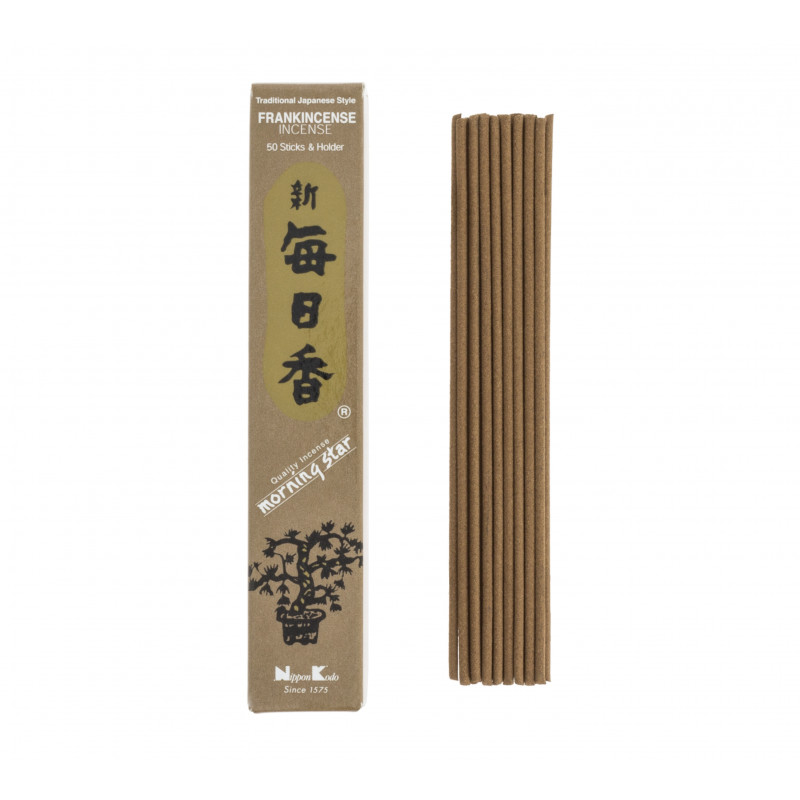 Box of 50 Japanese incense sticks, MORNING STAR FRANKINCENSE, olibanum scent