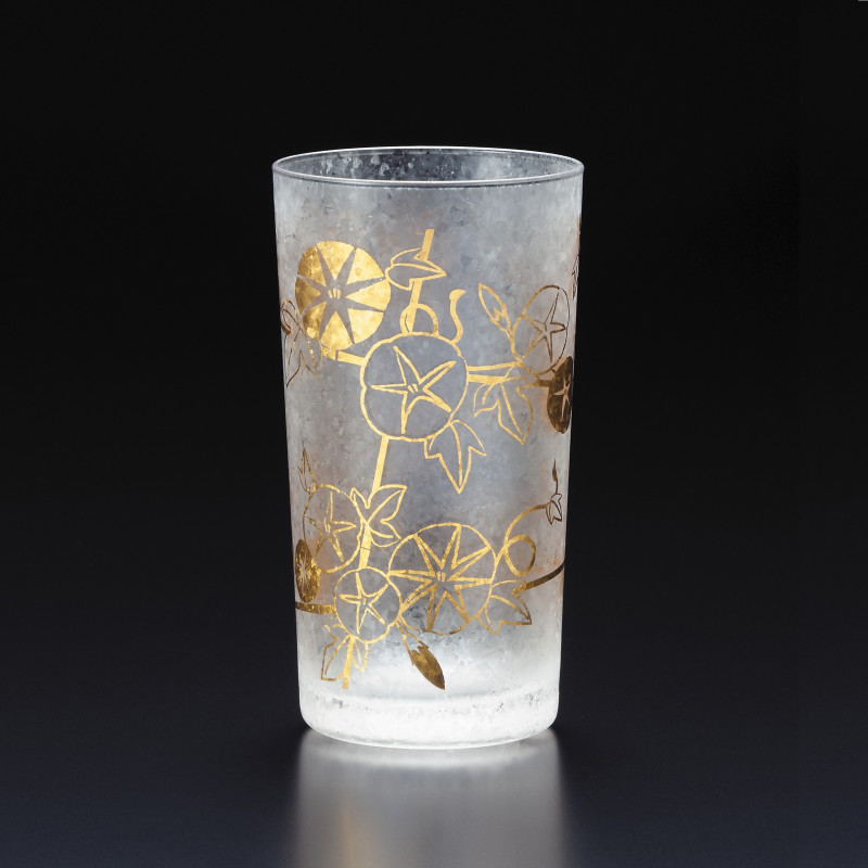 Japanese glass with asagao pattern - WAKOMON