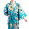 happi traditional japanese turquoise cotton cherry princess kimono for women