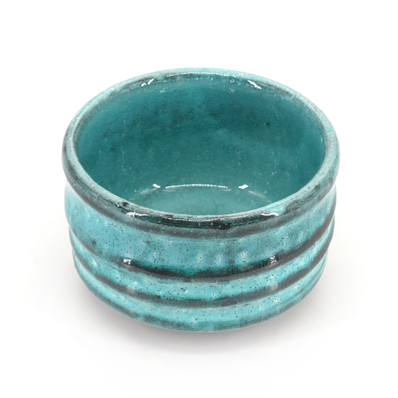 bol japonais à cérémonie du thé - chawan, MASHIKO, bleu