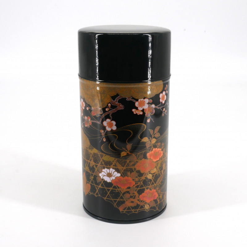 Japanese metal tea box, KOUETSU, black