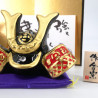 Ornamento piccolo samurai giapponese in ceramica, KABUTO