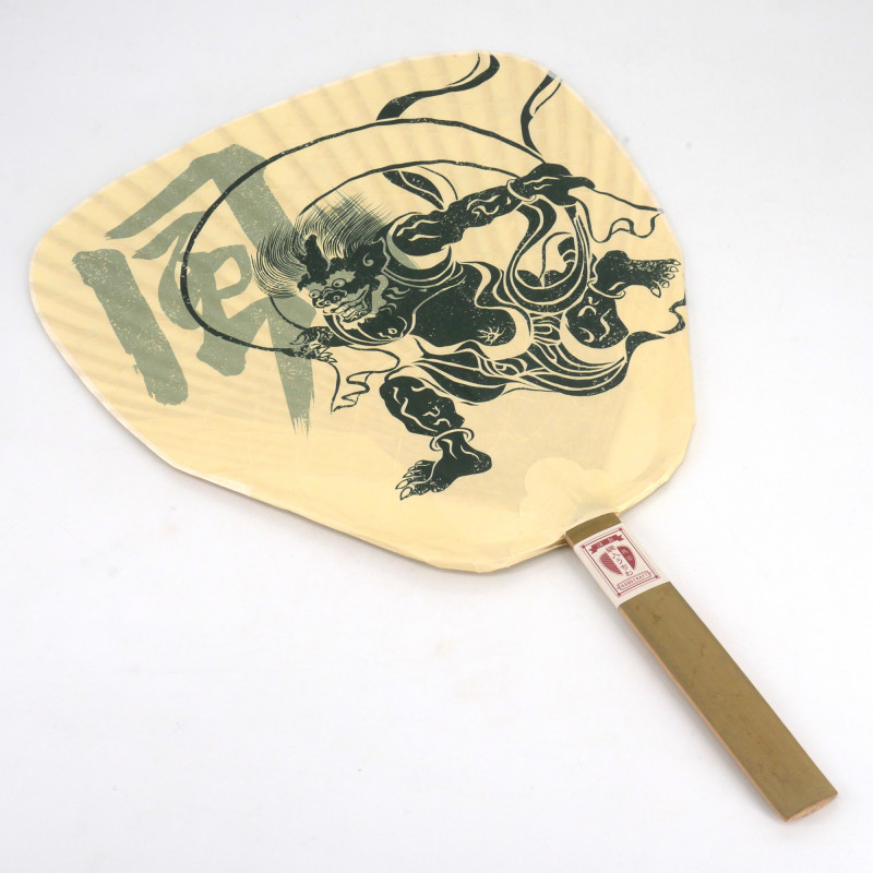 éventail japonais non pliant uchiwa, FUJIN RAIJIN