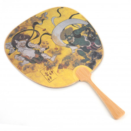 Pequeño abanico japonés no plegable uchiwa, FUJIN RAIJIN