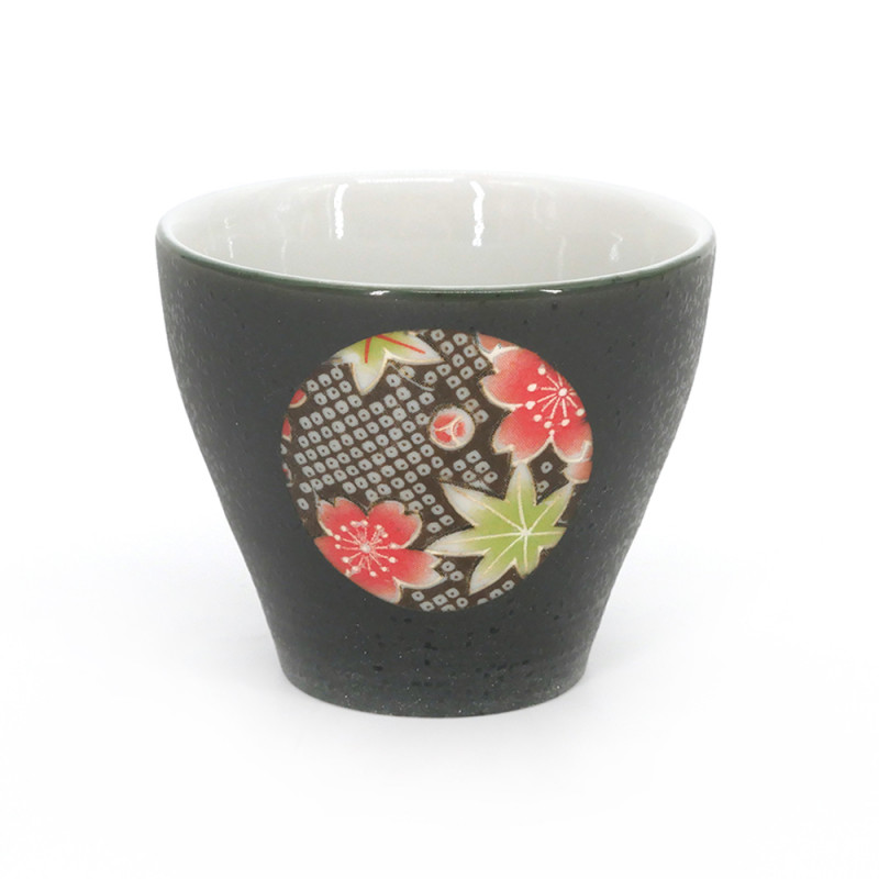 japanese black 4 cups set with circle YUZEN
