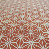 Tessuto giapponese in cotone rosso con motivo asanoha, ASANOHA, realizzato in Giappone larghezza 112 cm x 1m