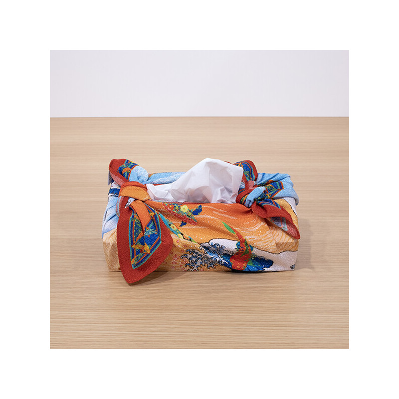 Japanisches Polyester-Furoshiki, NAMIKOI, orange