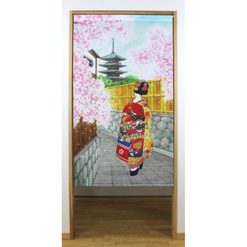 Rideau japonais noren en polyester, GEISHA