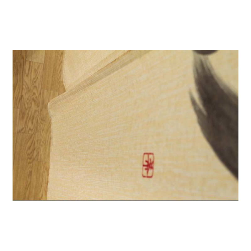 cortina beis japonesa en cáñamo, ENSÔ, círculo zen