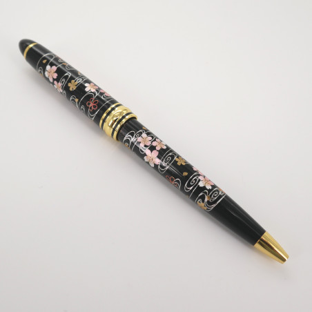 Stylo à bille, noir, dans un coffret, fleur de sakura 133mm SAKURAGAWA