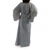 kimono giapponese yukata in cotone grigio blu, 976W, zero