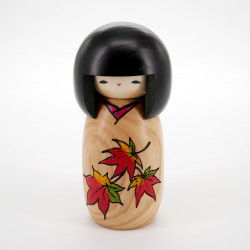 bambola di legno giapponese - kokeshi, MOMIJI, Colore naturale