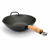 Wok de acero con mango de madera 33 cm