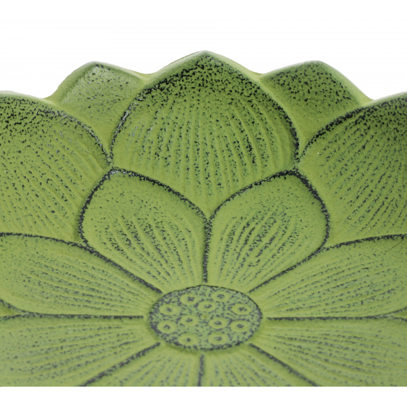 Bruciatore di incenso giapponese in ghisa verde, IWACHU LOTUS, fiore di loto