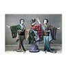 Alte Fotografie, Altes Japan, Meiji-Ära, Drei Tänzer im Kimono