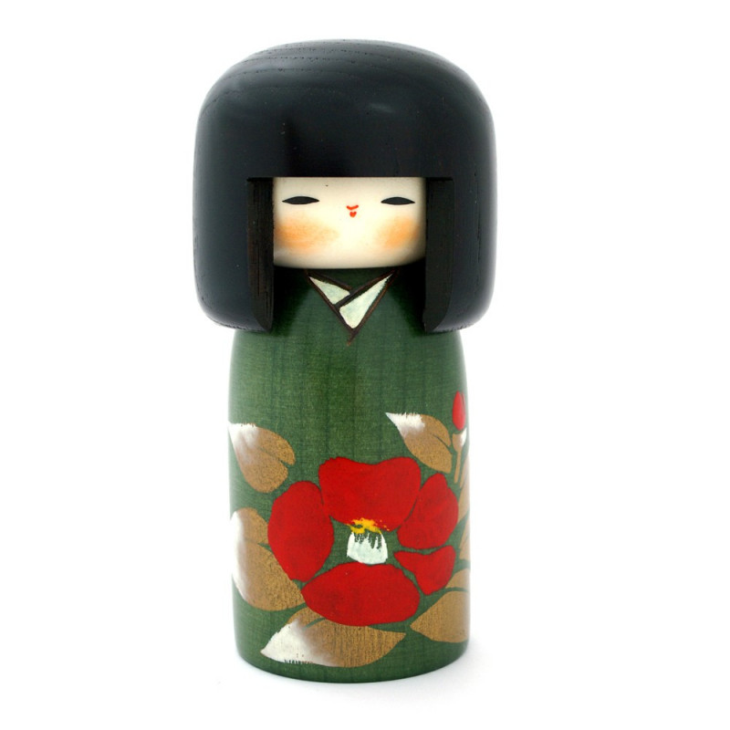 Poupée japonaise KOKESHI en bois. fabriquée à la main au Japon - TSUBAKI