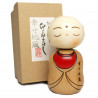 bambola di legno giapponese - kokeshi, SHIAWAZE JIZO, monaco