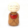 bambola di legno giapponese - kokeshi, SHIAWAZE JIZO, monaco