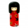 muñeca de madera japonesa - kokeshi, TSUBAKI, roja