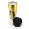 Large Japanese metal tea caddy, 300 g, gold, AJITSUKE NORI