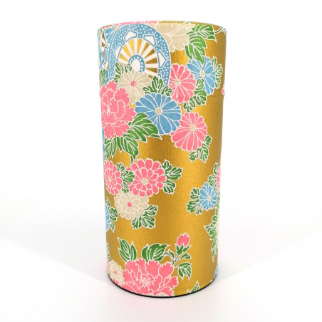 Japanese tea box in washi paper, YAYOI GOSHO, gold