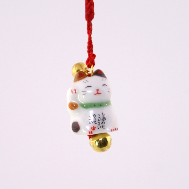 Gancho gato decorativo japonés para telefono, MANEKINEKO, tricolor