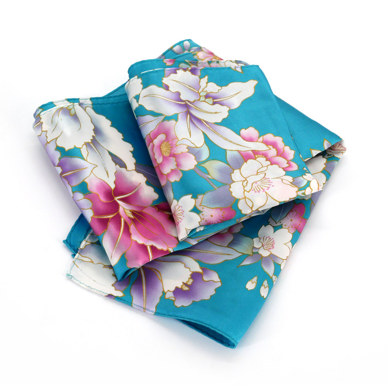 Écharpe japonaise en soie motif orchidée, RAN, couleur au choix