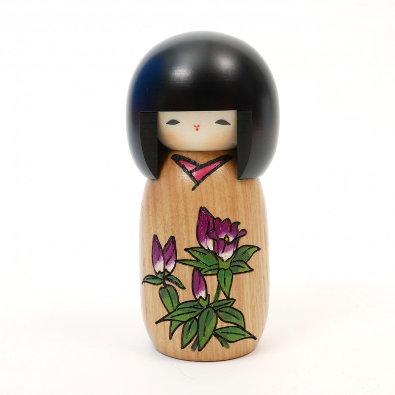 Japanische Kokeshi-Puppe Enzian-Blumengeschichten, HANA MONOGATARI RINDO