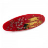 Pinza para el pelo roja japonesa de resina con patrón de patillas doradas, KINKAKUJI, 10,5cm