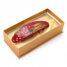 Pinza para el pelo roja japonesa de resina con patrón de patillas doradas, KINKAKUJI, 10,5cm