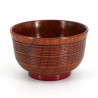 Japanese black and red wooden bowl duo, SUJIIRI, 11.3x7cm