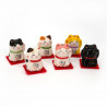 Set de 6 chats porte-bonheur japonais, MANEKINEKO