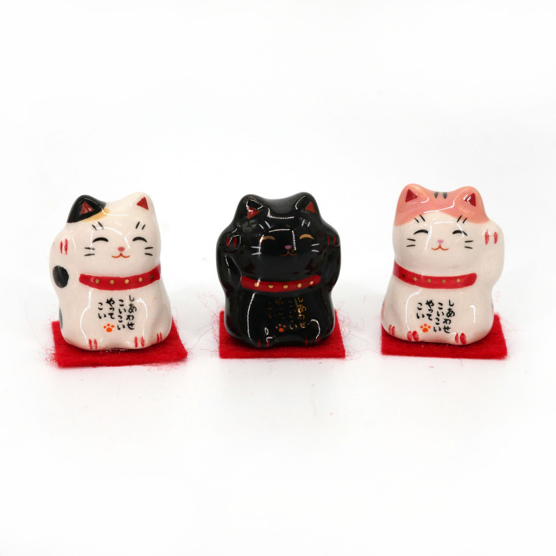 Set de 6 chats porte-bonheur japonais, MANEKINEKO