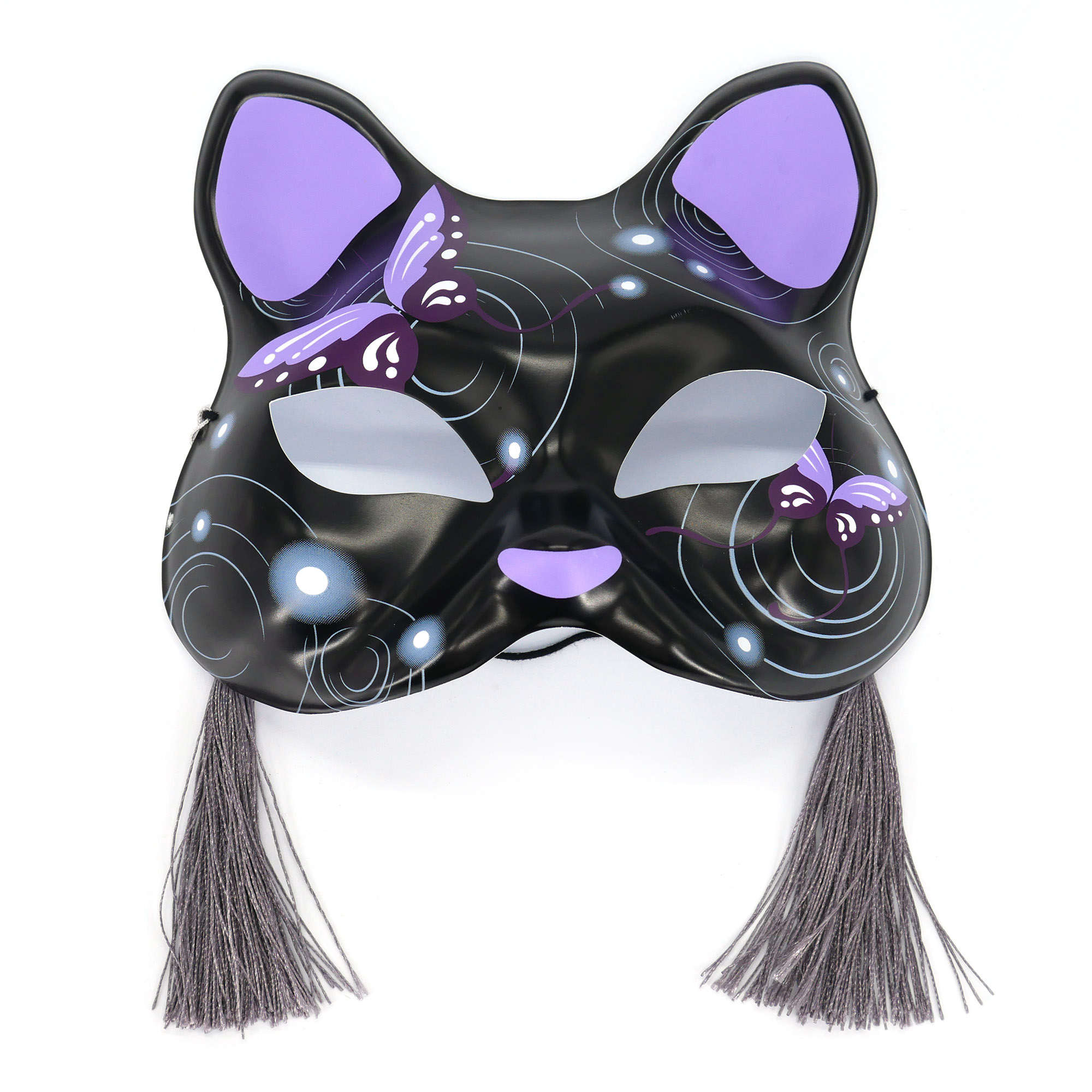 black and purple mask