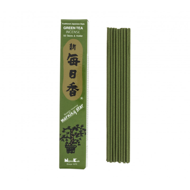 Confezione da 50 bastoncini di incenso giapponese, MORNINGSTAR, tè verde