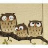 Japanese owl noren curtain in polyester 2 panels, FUKURO