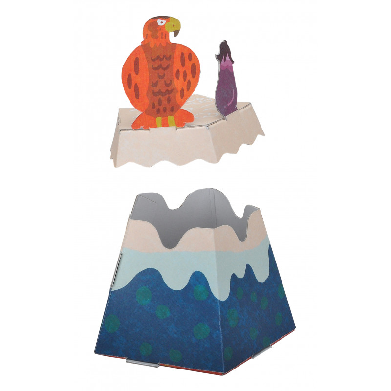 Maquette Mont Fuji et vivaneau en carton, FUJISAN, TAI