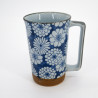 Grande tazza da tè in ceramica giapponese - Hanazome Blue