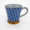 Japanese ceramic mug with handle, Asanoha