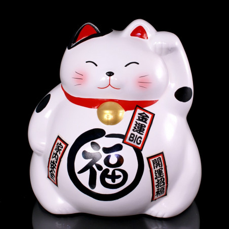 chat porte-bonheur japonais Manekineko en céramique 7449