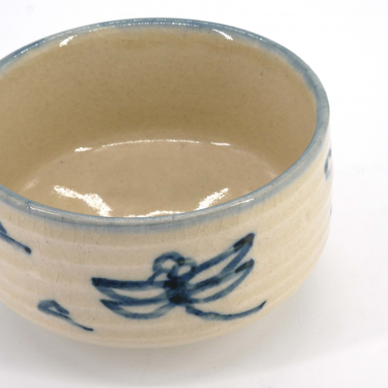 Japanese bowl for ceramic tea ceremony, Dragonfly, TOMBO