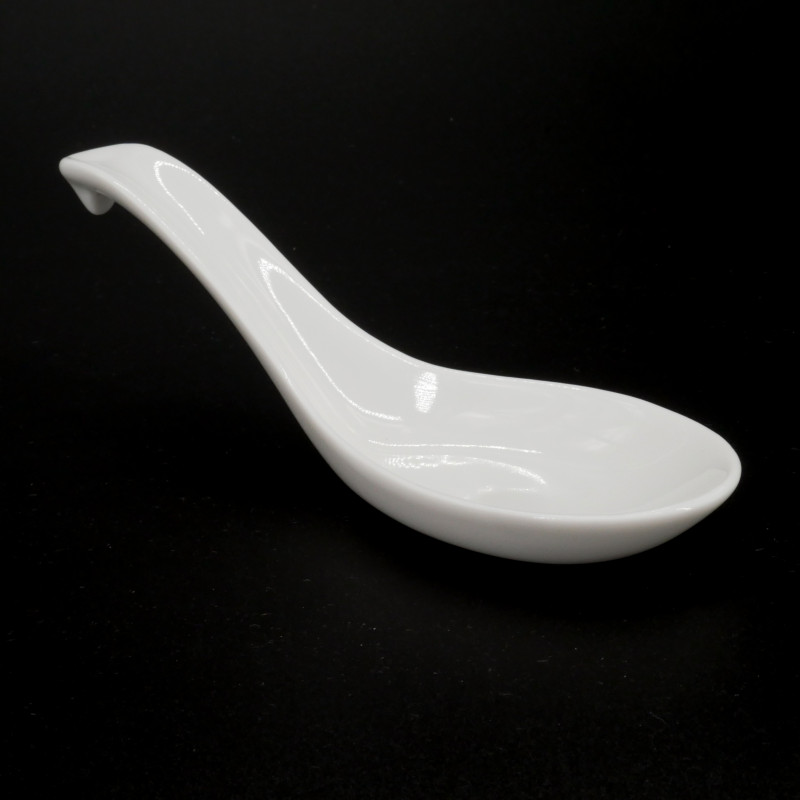 Japanese ceramic spoon, white, SHIRO 1