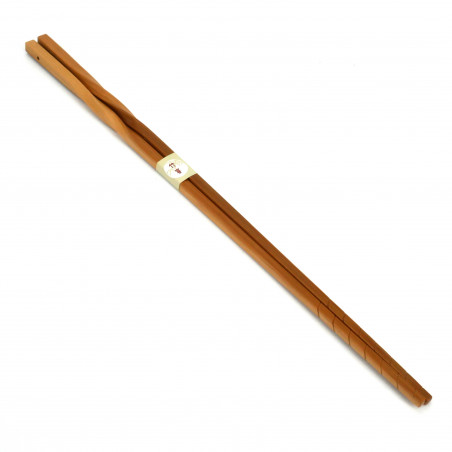 Pair of Japanese chopsticks for kitchen in twisted Bamboo, NIJERETA, 33cm