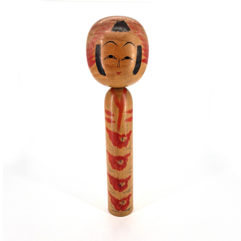 Grande bambola giapponese in legno, KOKESHI VINTAGE, 30cm