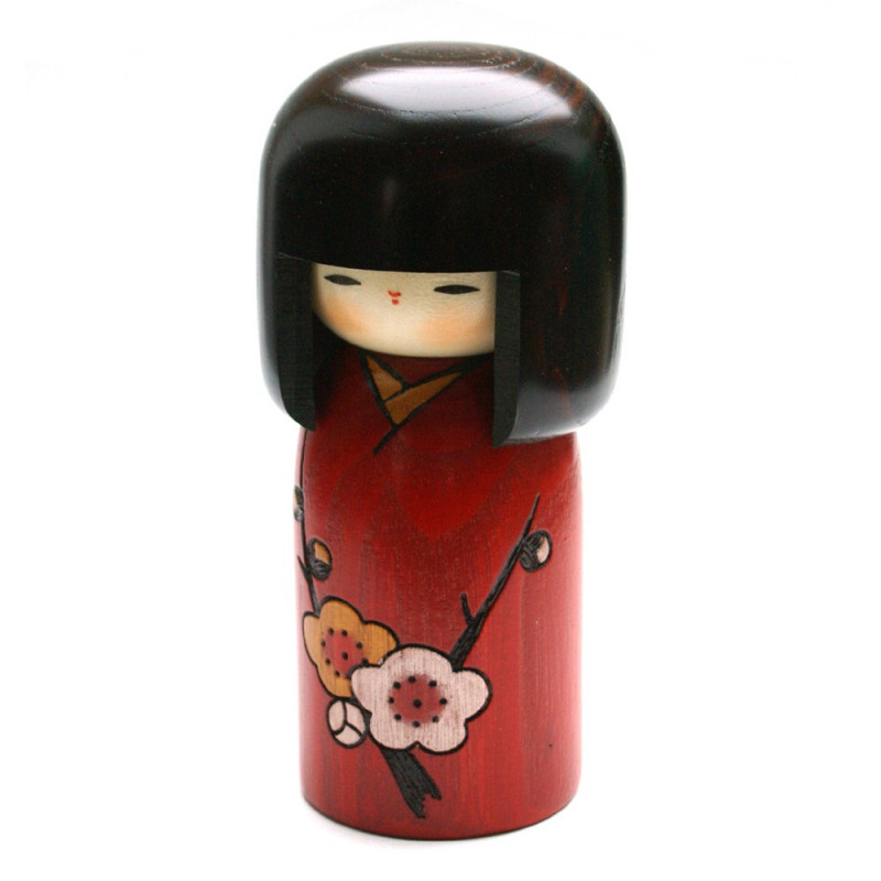 Poupée japonaise KOKESHI en bois. fabriquée à la main au Japon Hana-no-Uta